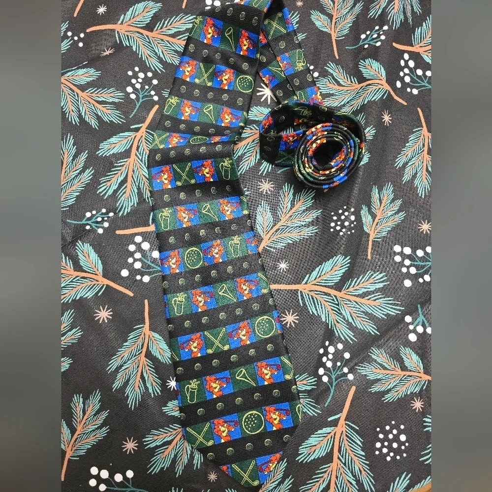 Disney Tie Tigger Golf Multicolor Novelty Men Necktie